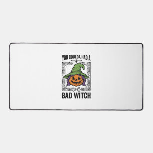 Bad Witch Funny Halloween Pumpkin Witch_1 Desk Mat