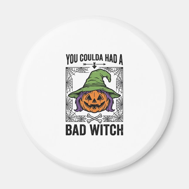 Bad Witch Funny Halloween Pumpkin Witch_1 Magnet (Front)