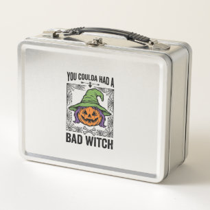 Bad Witch Funny Halloween Pumpkin Witch_1 Metal Lunch Box