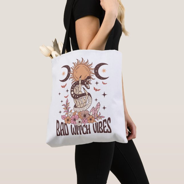 Bad Witch Serpent Snake Tote Bag (Close Up)