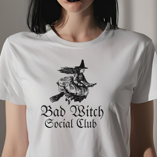 Bad Witch Social Club  Womens Halloween T-Shirt (Creator Uploaded)