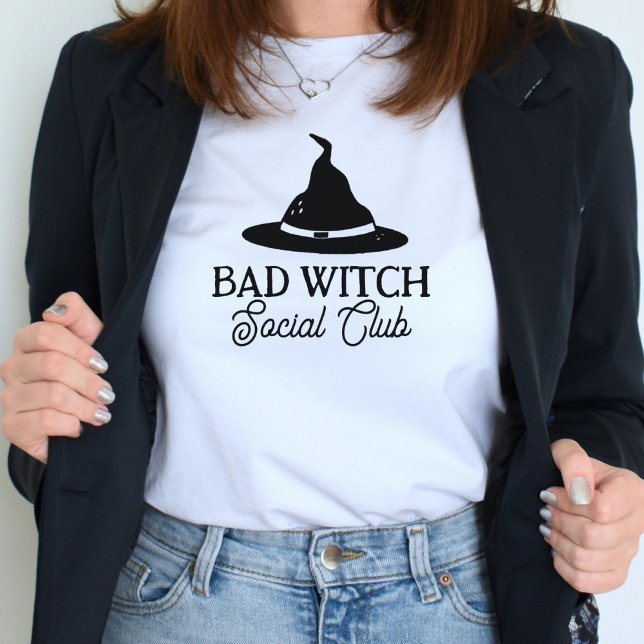 Bad Witch Social Club  Womens Halloween T-Shirt (Creator Uploaded)