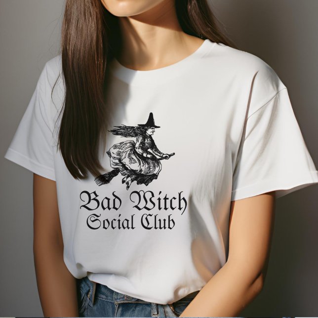 Bad Witch Social Club  Womens Halloween T-Shirt (Creator Uploaded)