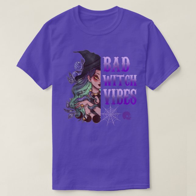Bad Witch Vibes Funny Halloween  T-Shirt (Design Front)