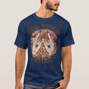 Bad Witch Vibes Leopard funny halloween 14 T-Shirt