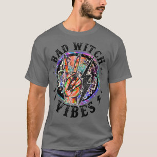 Bad Witch Vibes Tie Dye Leopard Funny Halloween Pa T-Shirt