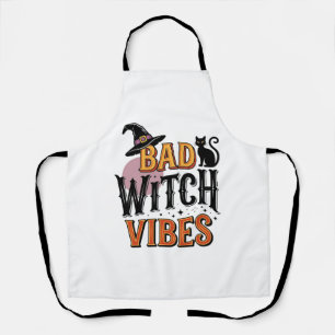 Bad Witch Vibes Vintage Halloween Shirt Design_1 Apron
