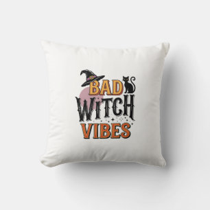 Bad Witch Vibes Vintage Halloween Shirt Design_1 Cushion