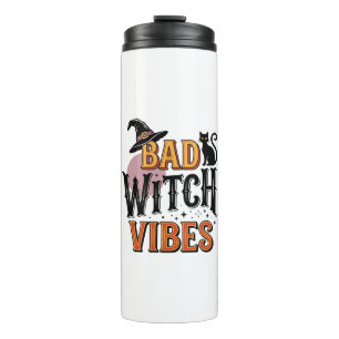 Bad Witch Vibes Vintage Halloween Shirt Design_1 Thermal Tumbler