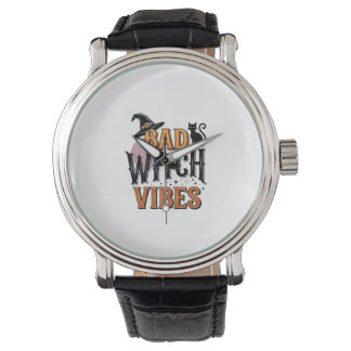 Bad Witch Vibes Vintage Halloween Shirt Design_1 Watch