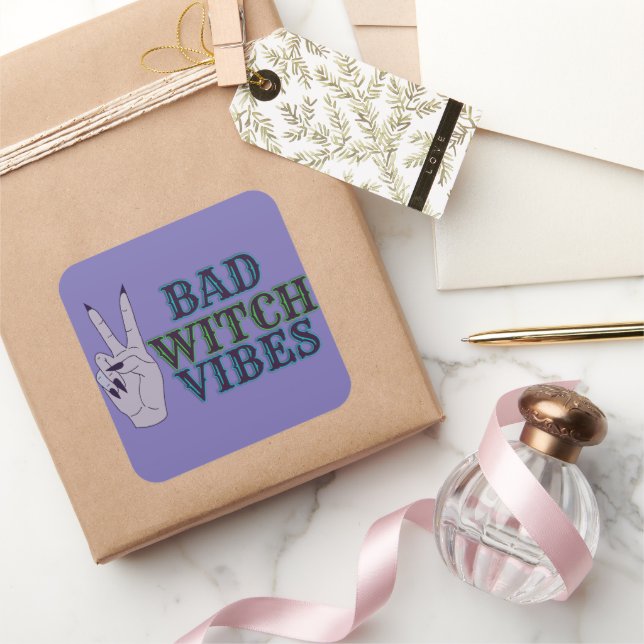 Bad Witch Vibes Witchy Hands Square Sticker (Gifting)