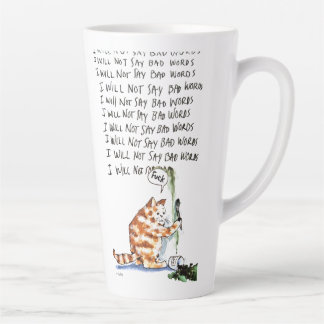 Bad Word Cat Latte Mug