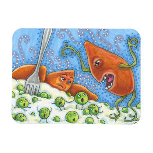 BAD YAM YELLING AT PEAS, FUNNY THANKSGIVING MEAL MAGNET