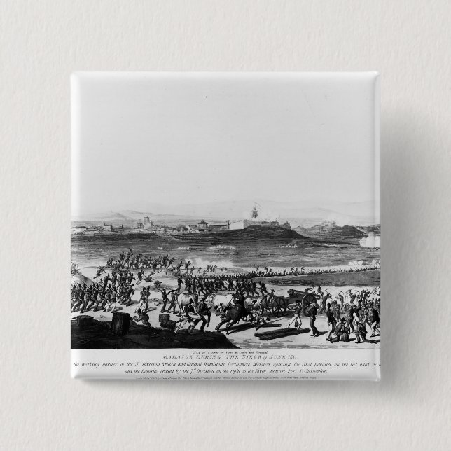 Badajos During Siege of  engraved Charles 15 Cm Square Badge (Front)