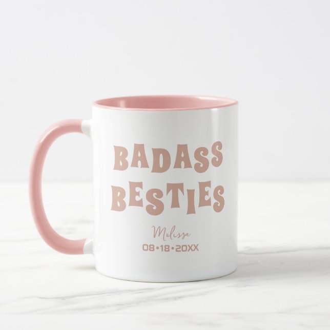 Badass Besties Funny Bridesmaid Favour Gift  Mug (Left)