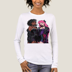  Badass Besties Gothic Anime Duo Long Sleeve T-Shi Tri-Blend Shirt