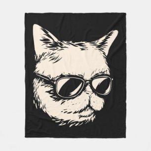 Badass cat with sunglasses cattitude fleece blanket
