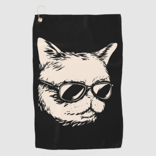 Badass cat with sunglasses cattitude golf towel