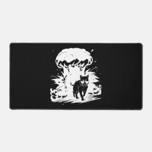 Badass cat with sunglasses walking away from the e desk mat