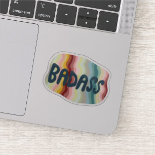 BADASS Colourful Fun Hand Lettering Stripes