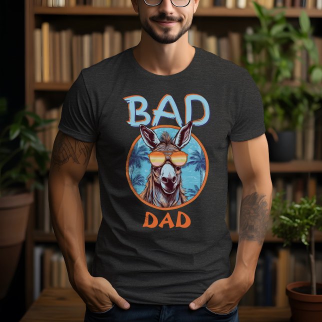 Badass Dad Cool Trippy Donkey Sunglasses Funny Pun T-Shirt (Creator Uploaded)