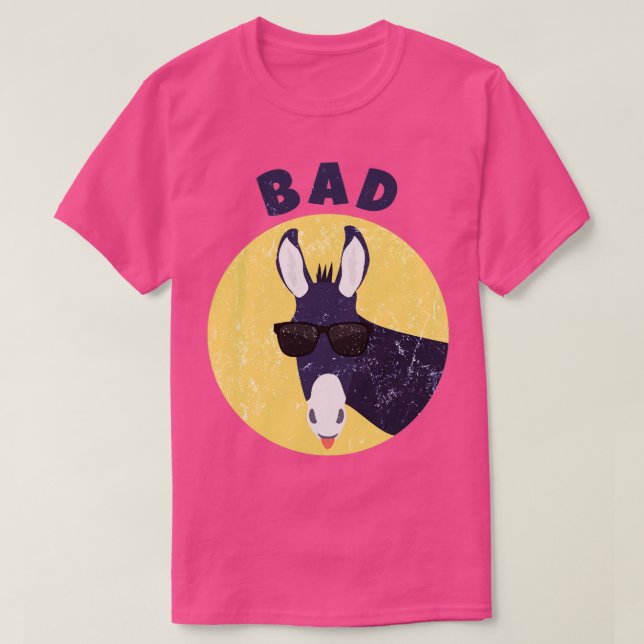 Badass Donkey Funny Pun Graphic Novelty Distressed T-Shirt (Design Front)