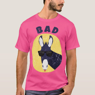 Badass Donkey Funny Pun Graphic Novelty Distressed T-Shirt
