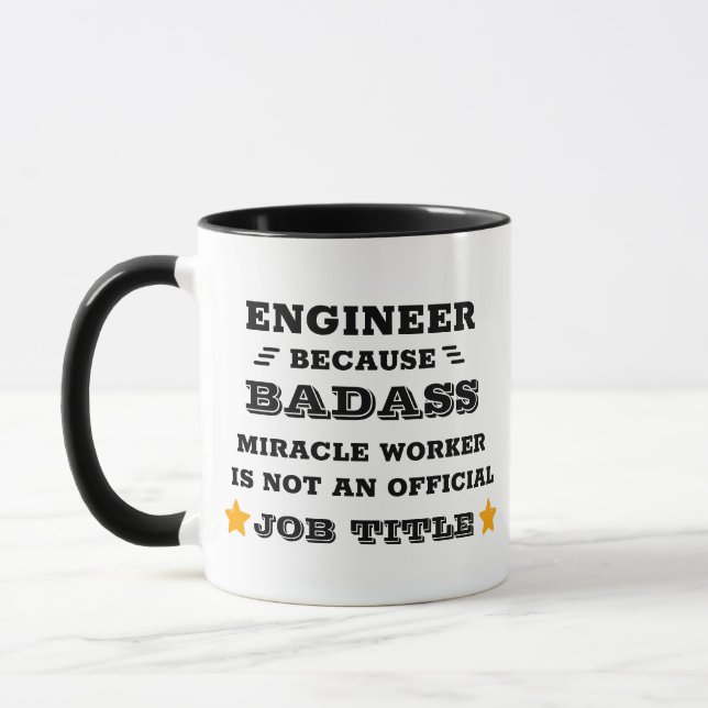 Badass Engineer Mug - Funny Office Gift (Left)