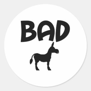 BADASS FUNNY CLASSIC ROUND STICKER