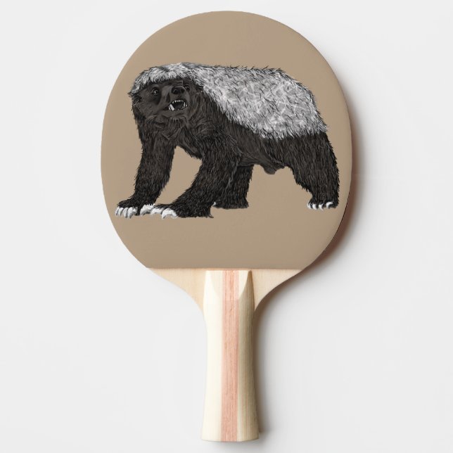 Badass Honey Badger Fearless Attitude Animal Art Ping Pong Paddle (Front)