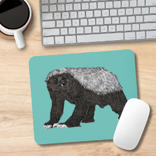 Badass Honey Badger Fearless Nasty Attitude Animal Mouse Pad