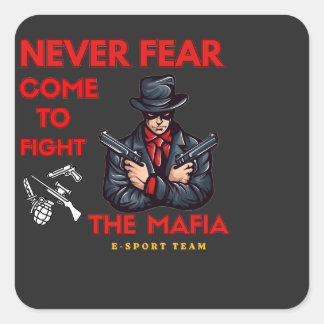 Badass Mafia E-Sport Team Gaming Mascot T-Shirt Square Sticker
