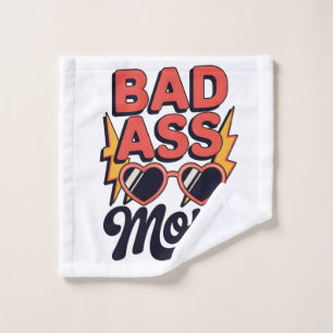 Badass Mum Funny Summer Retro Sunglasses Wash Cloth