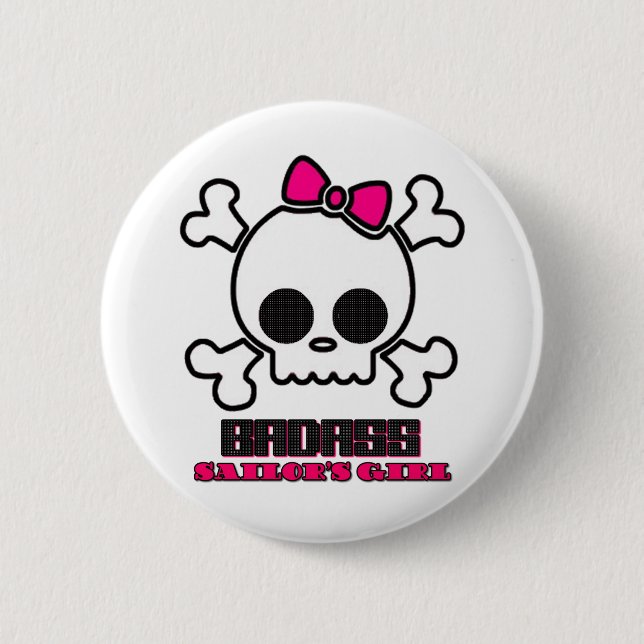 Badass Sailor's Girl 6 Cm Round Badge (Front)