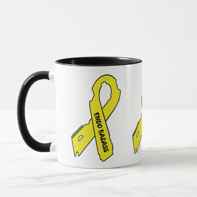 Badass/Torn Ribbon...Endometriosis Mug (Left)