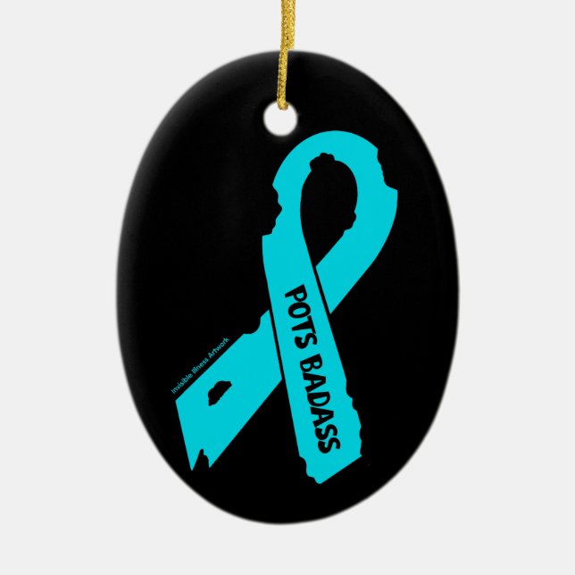 Badass/Torn Ribbon...POTS Ceramic Ornament (Front)