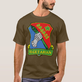 Badass vegetarian (shield) funny cool veggie lover T-Shirt