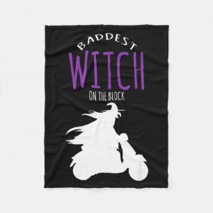 Baddest witch on the block - halloween costume fleece blanket