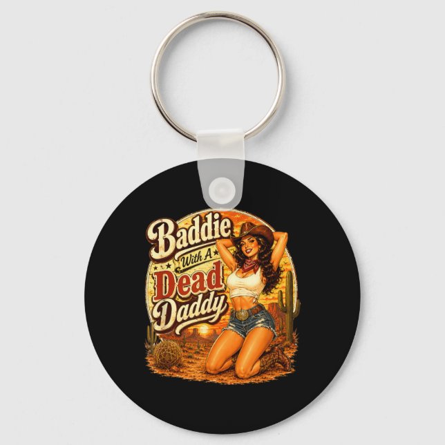 Baddie With A Government Agencyd Daddy Funny Key Ring (Front)