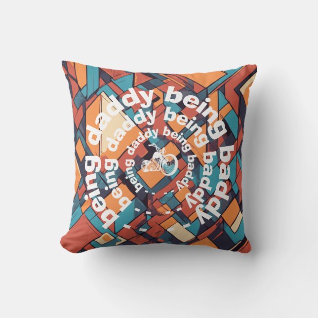 Baddy Daddy Chopper, Geometric Rebel Design Cushion (Front)