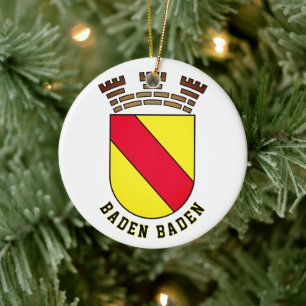 Baden Baden coat of arms - GERMANY Ceramic Tree Decoration