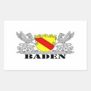 Baden Coat of Arms with writing Rectangular Sticker