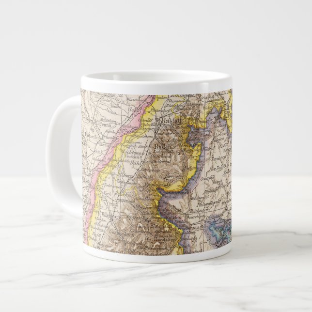 Baden Germany Atlas Map Large Coffee Mug (Front Left)