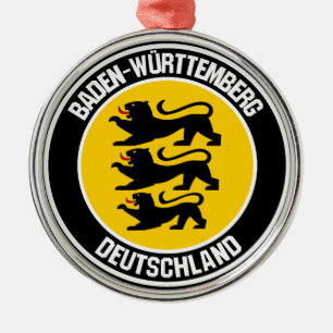 Baden-Württemberg Round Emblem Metal Tree Decoration