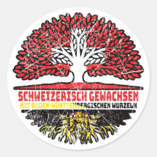 Baden-Württemberg Schweizer Schweiz Baum Classic Round Sticker