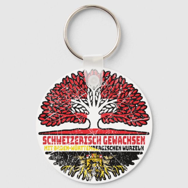 Baden-Württemberg Swiss Baum Key Ring (Front)