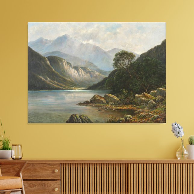 Badersee mit Wetterstein Canvas Print (Insitu(LivingRoom))