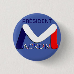 Badge 32 mm, Emmanuel Macron President