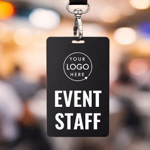 Badge 3x5 Event Staff   Vertical Lanyard Pass Card ID Badge