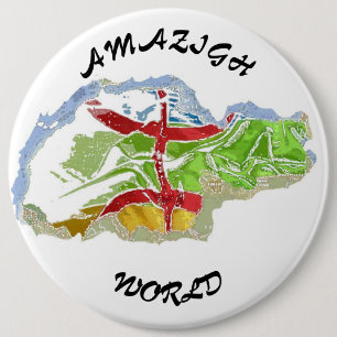 Badge, Amazigh, Berber, Kabyle, Algeria, Makouda, 6 Cm Round Badge